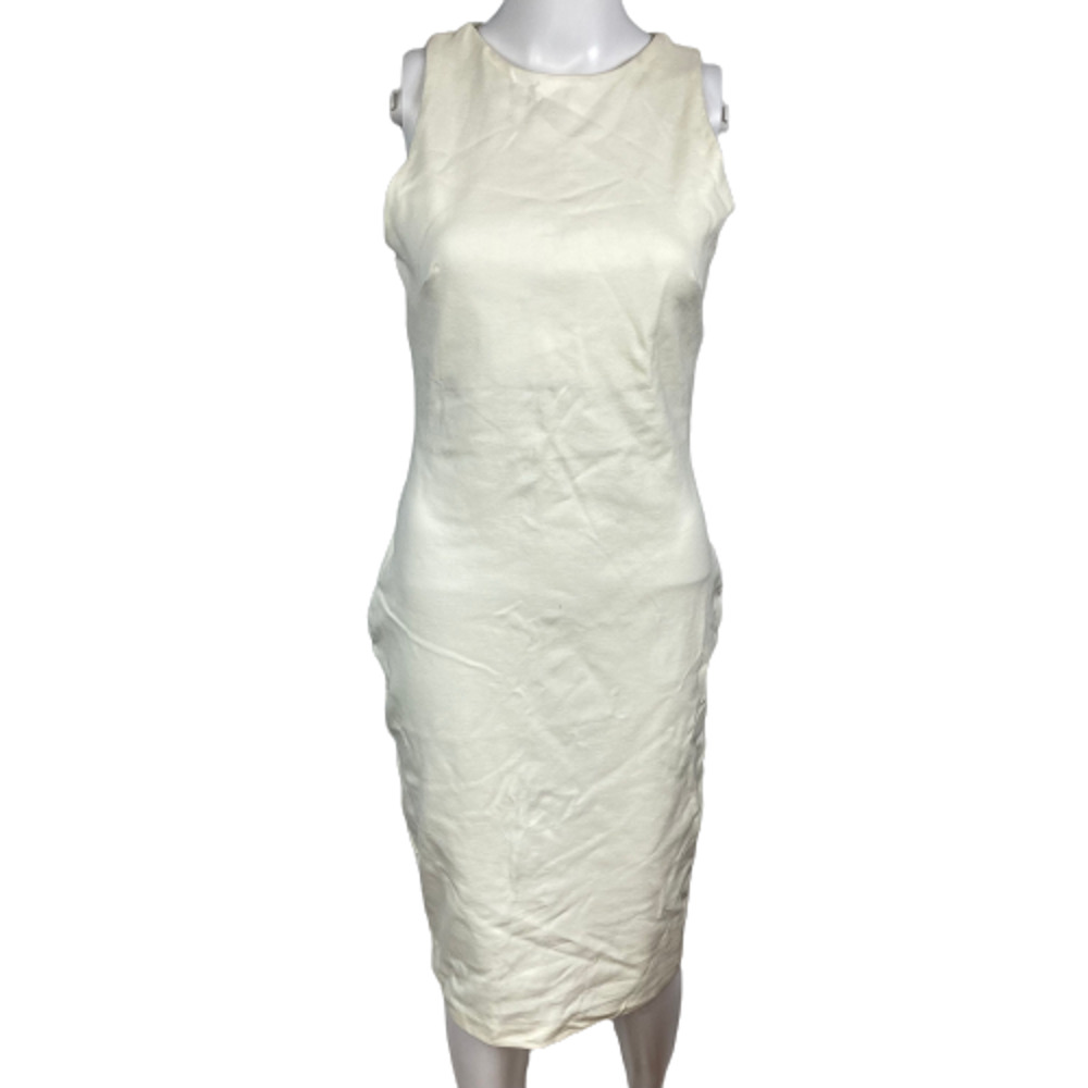 NWT‎ Fashion Nova Dress Womens Sz L White Melinda Body Sculpting Midi Sheath